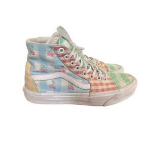 Vans Sk8-Hi Tapered Skate Shoes Sneakers Gingham Color-Block cherries Size 7.5